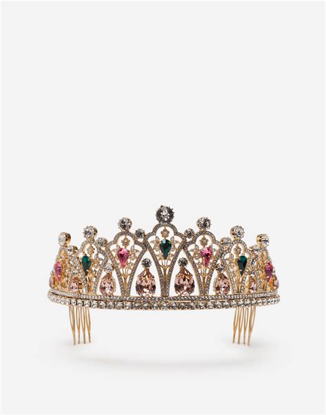 dolce gabbana tiaras|Tiara with rhinestones in GOLD for Women .